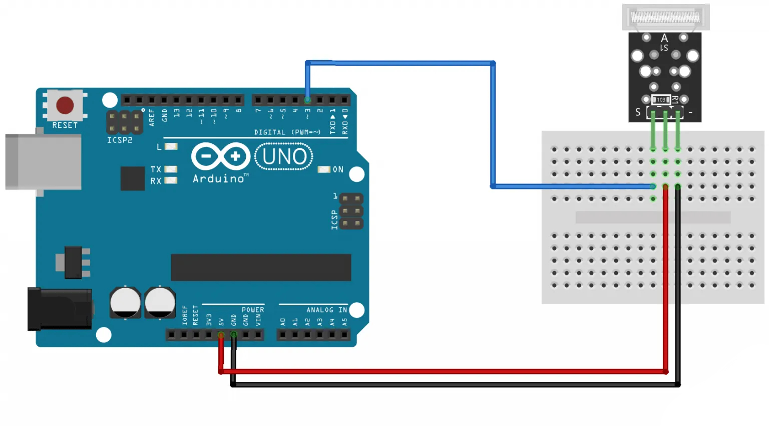 Modul senzor de vibratie conectare