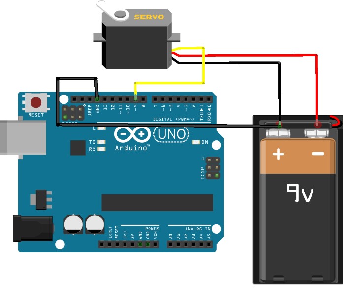 program servo motor arduino
